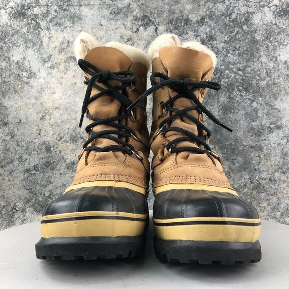 Sorel CANADA Mens Size 6 Caribou Brown Black Insulated Lace-Up Winter Snow Boots - Picture 2 of 16